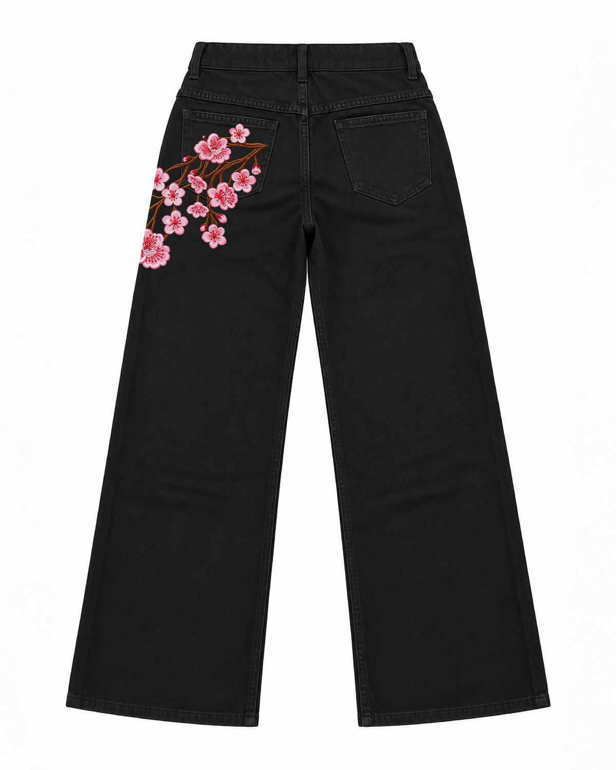 Kids Y2K Vintage Floral Wide Leg Jeans