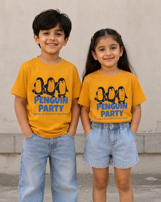 Penguin Party Oversized Graphic T-Shirt