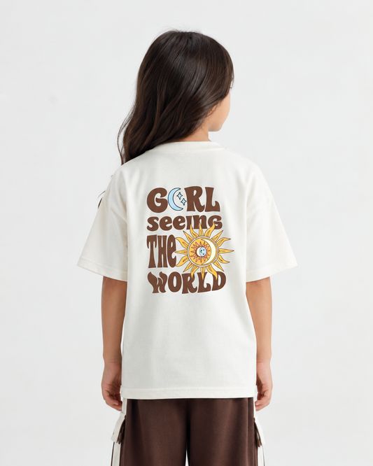 Girl Seeing The World Graphic T-Shirt