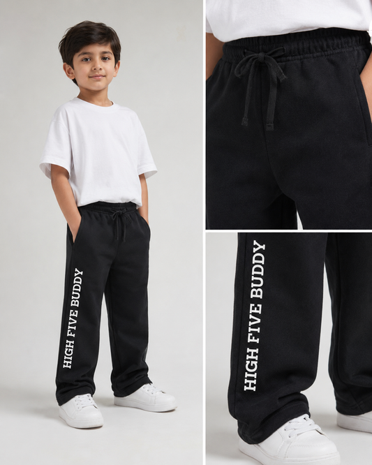 High Five Buddy Black Relaxed Fit Trousers