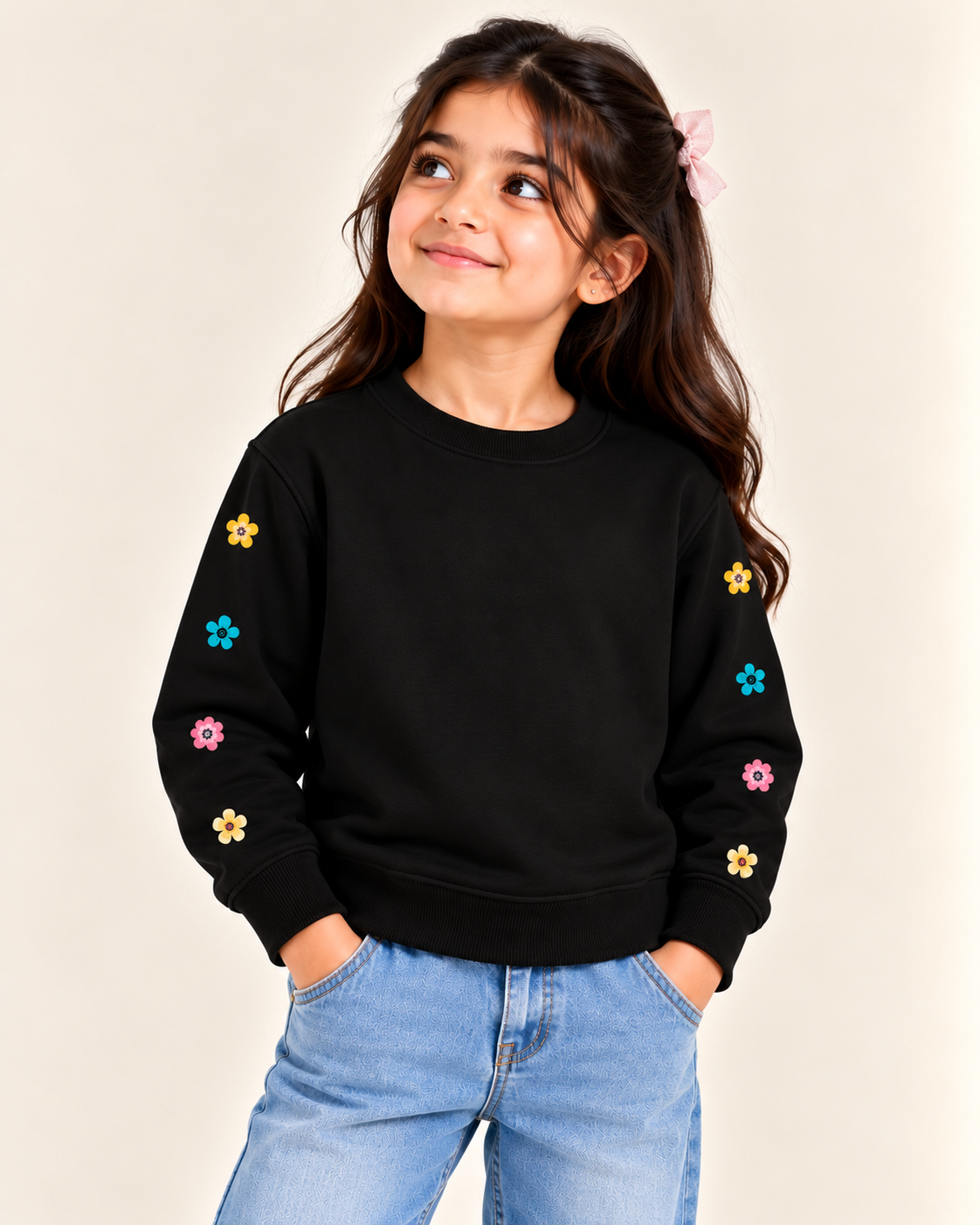 Flower Sleeve Sweatshirt