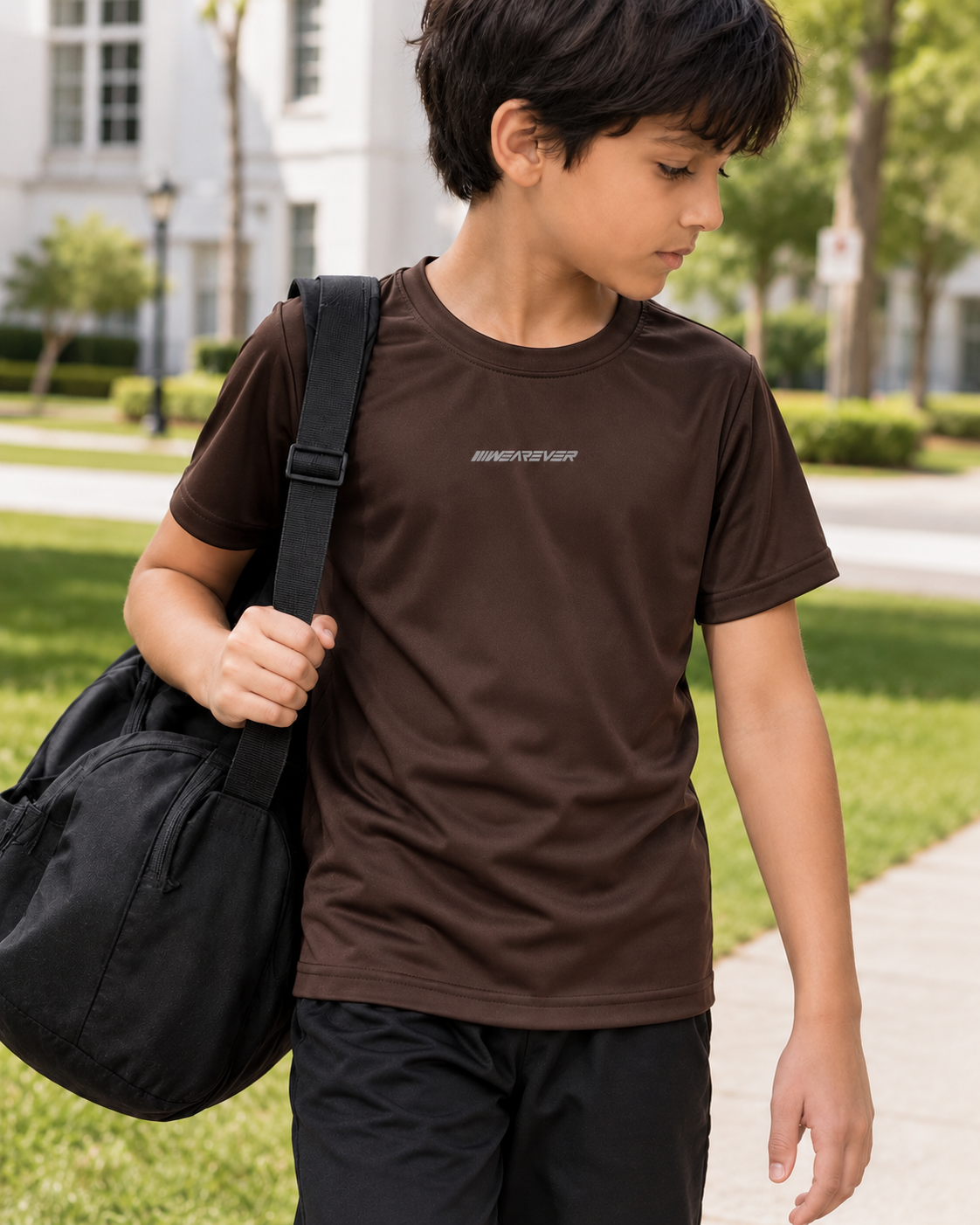 Kids Active Tee – Chocolate Brown