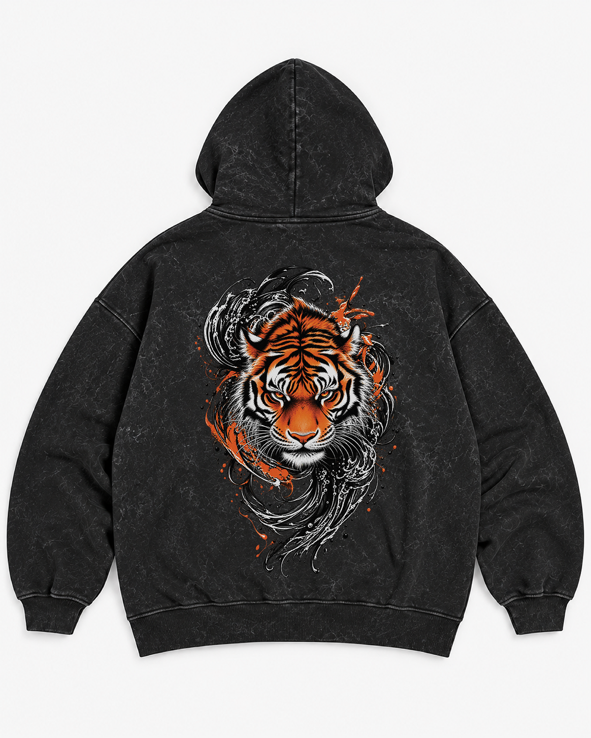 Untamed Tiger – Acid Wash Oversized Hoodie