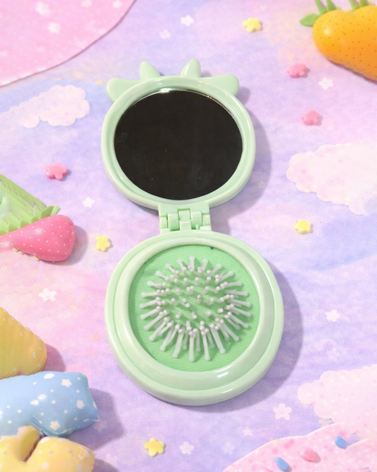 Green Mirror & Brush Compact