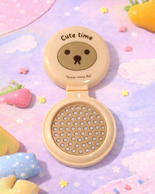 Brown Kids Mirror & Brush Compact