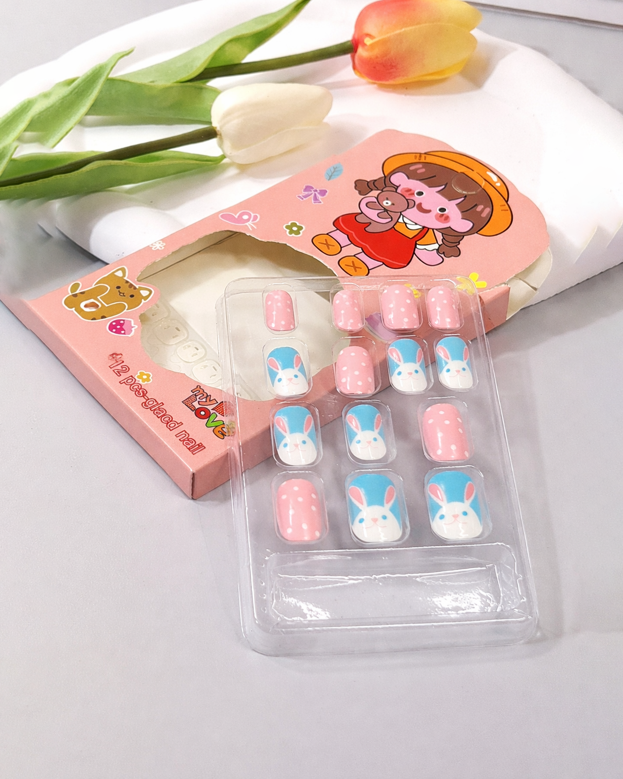 Kids Pink & Blue Nail Set