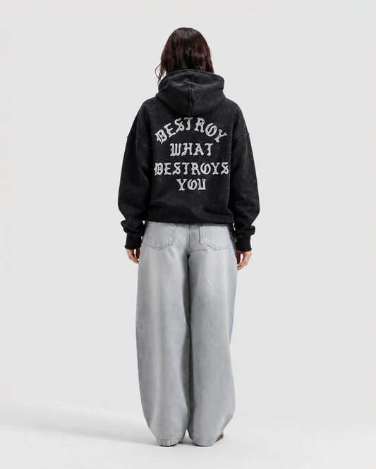 Destroy What Destroys You – Acid Wash Oversized Hoodie