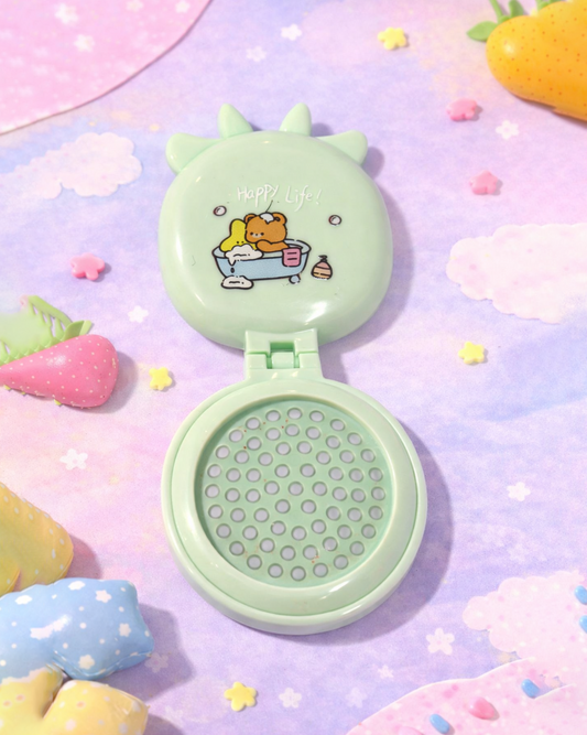 Green Mirror & Brush Compact