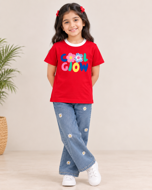 Cool Glow Graphic Ringer T-Shirt