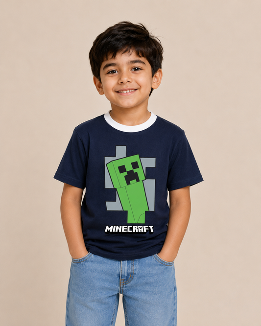 Minecraft Blocks Graphic Ringer T-Shirt