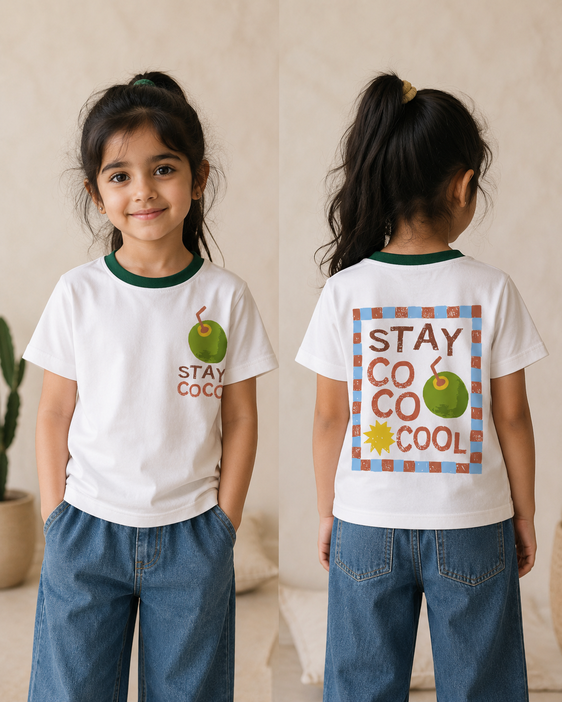 Stay Coco Cool Graphic Ringer T-Shirt