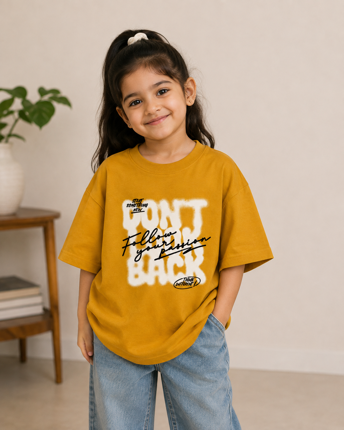 Follow Your Passion Oversized Graphic T-Shirt