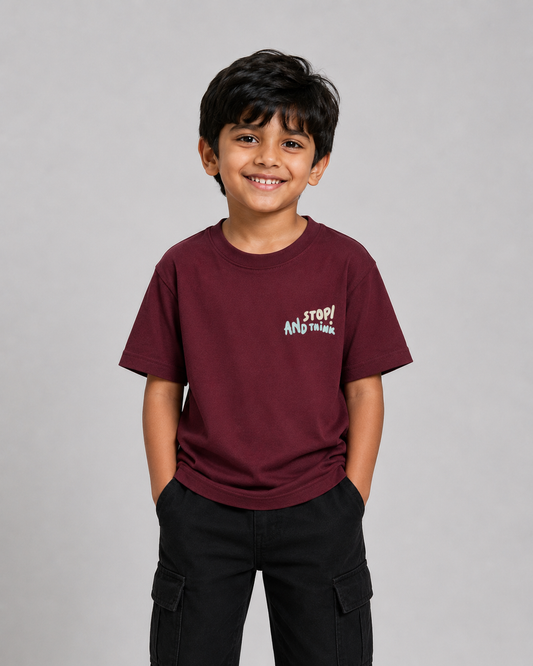 Stop And Think Graphic Oversize T-Shirt