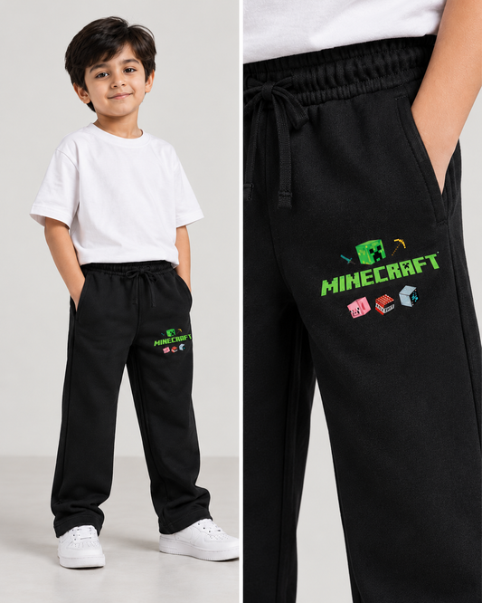 Minecraft Black Relaxed Fit Trousers