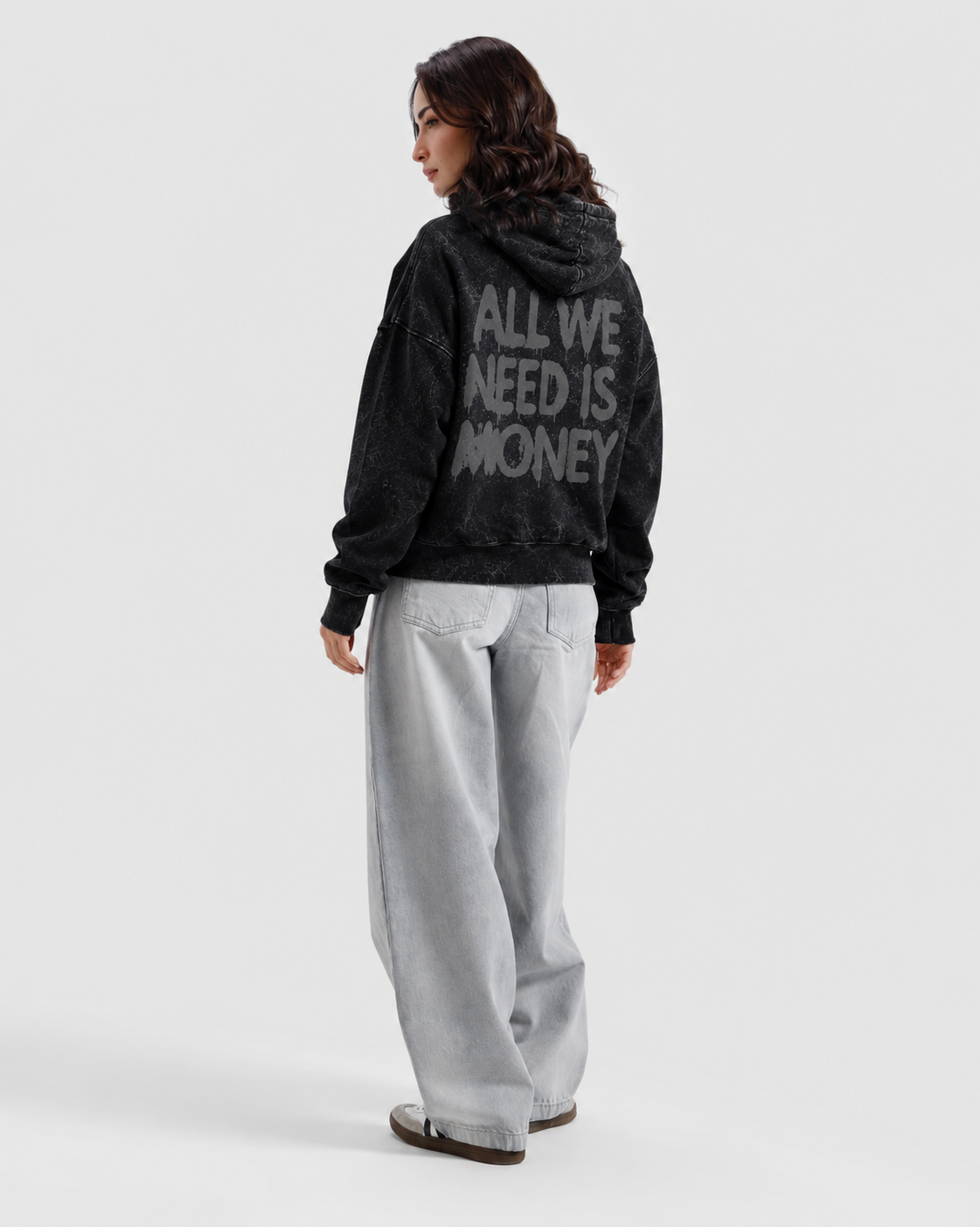 All We Need Is Money – Acid Wash Oversized Hoodie