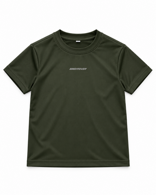 Kids Active Tee – Olive Green