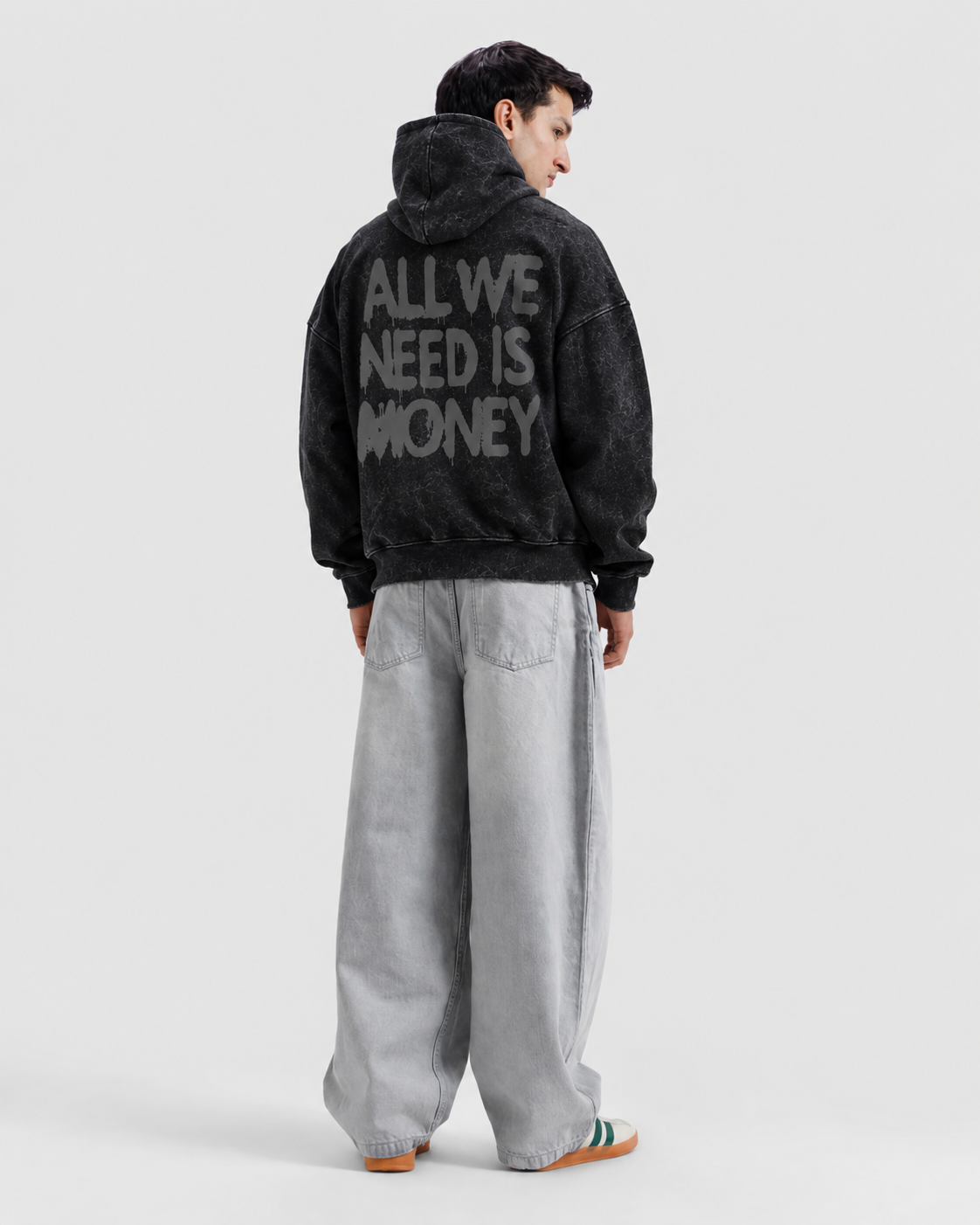All We Need Is Money – Acid Wash Oversized Hoodie
