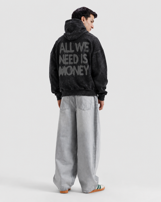 All We Need Is Money – Acid Wash Oversized Hoodie