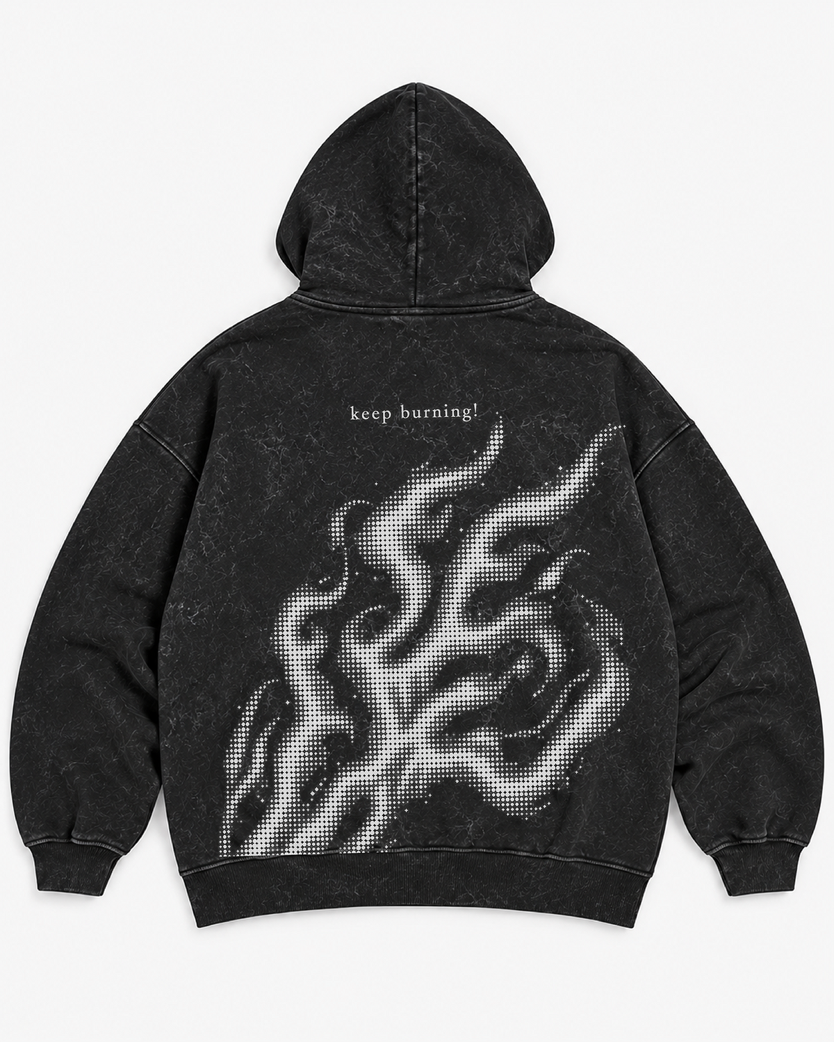 Keep Burning – Acid Wash Oversized Hoodie