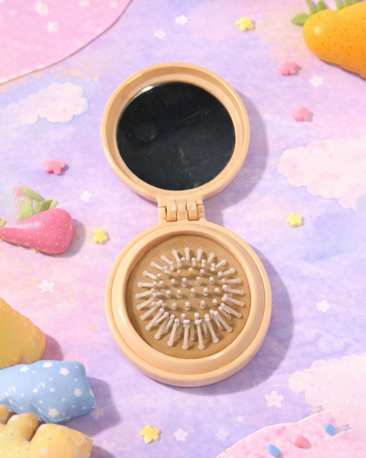 Brown Kids Mirror & Brush Compact