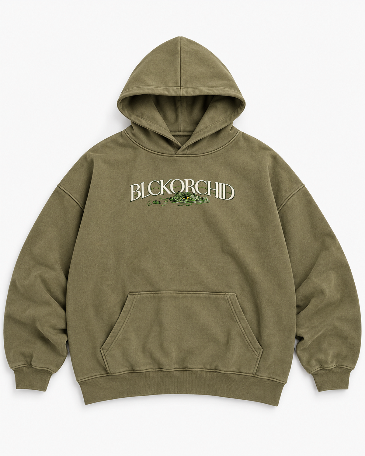 BLACK ORCHID – Olive Green Oversized Hoodie