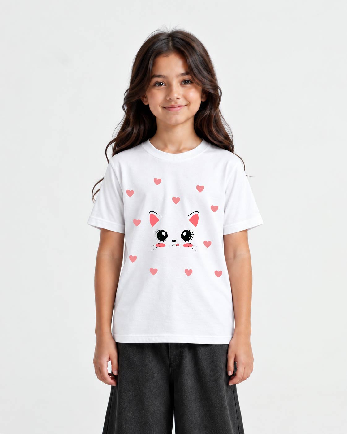Kitty Heart Graphic T-Shirt