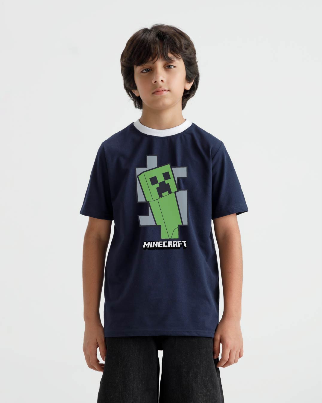 Minecraft Blocks Graphic Ringer T-Shirt