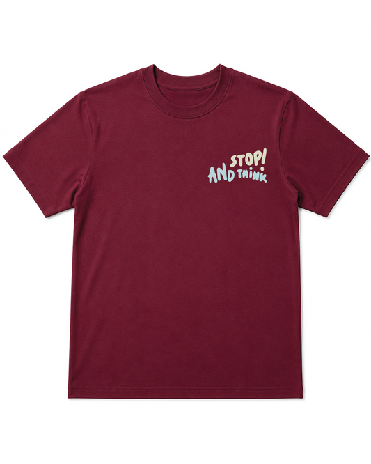 Stop And Think Graphic Oversize T-Shirt