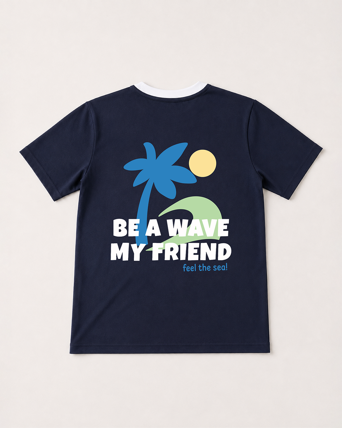 Be A Wave Graphic Ringer T-Shirt