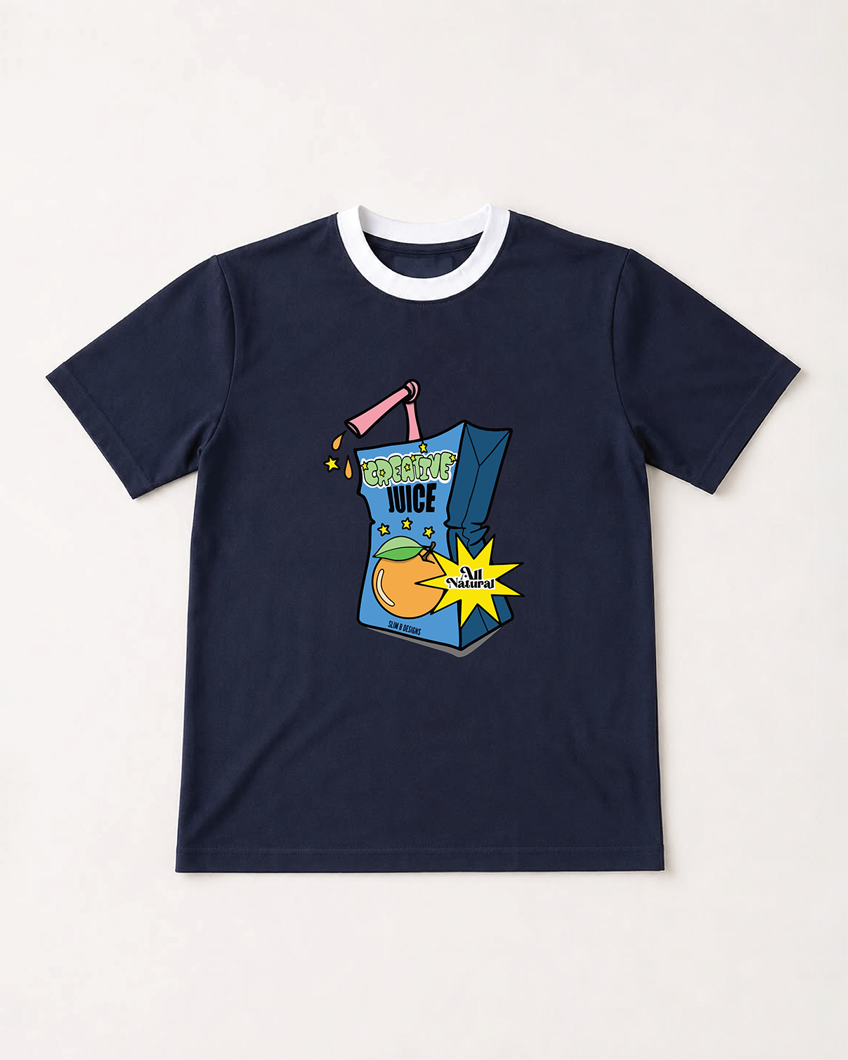 Creative Juice Graphic Ringer T-Shirt