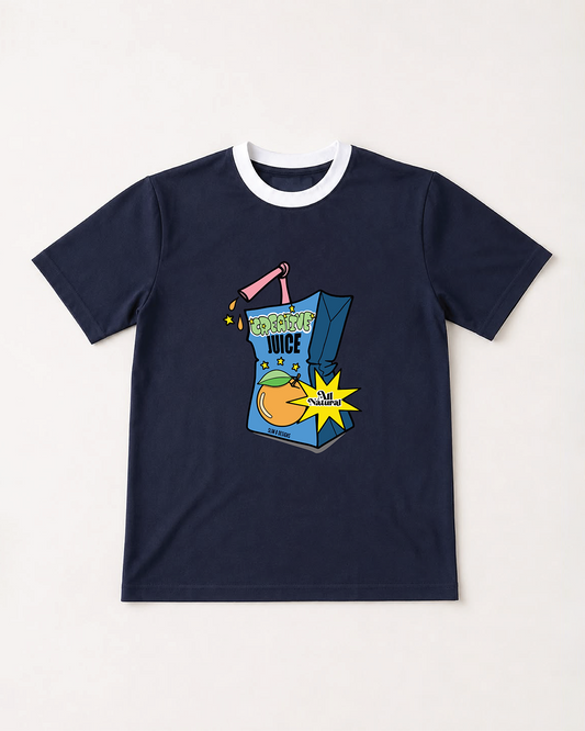 Creative Juice Graphic Ringer T-Shirt