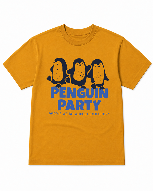 Penguin Party Oversized Graphic T-Shirt