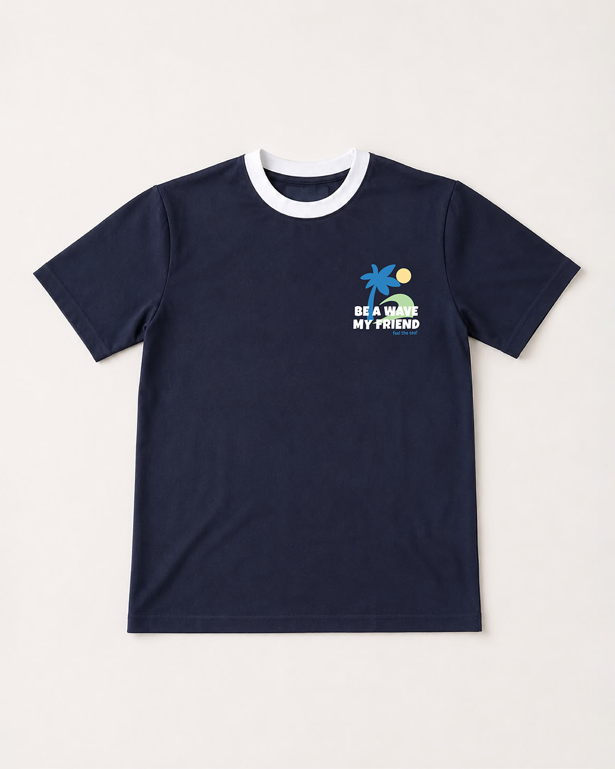 Be A Wave Graphic Ringer T-Shirt