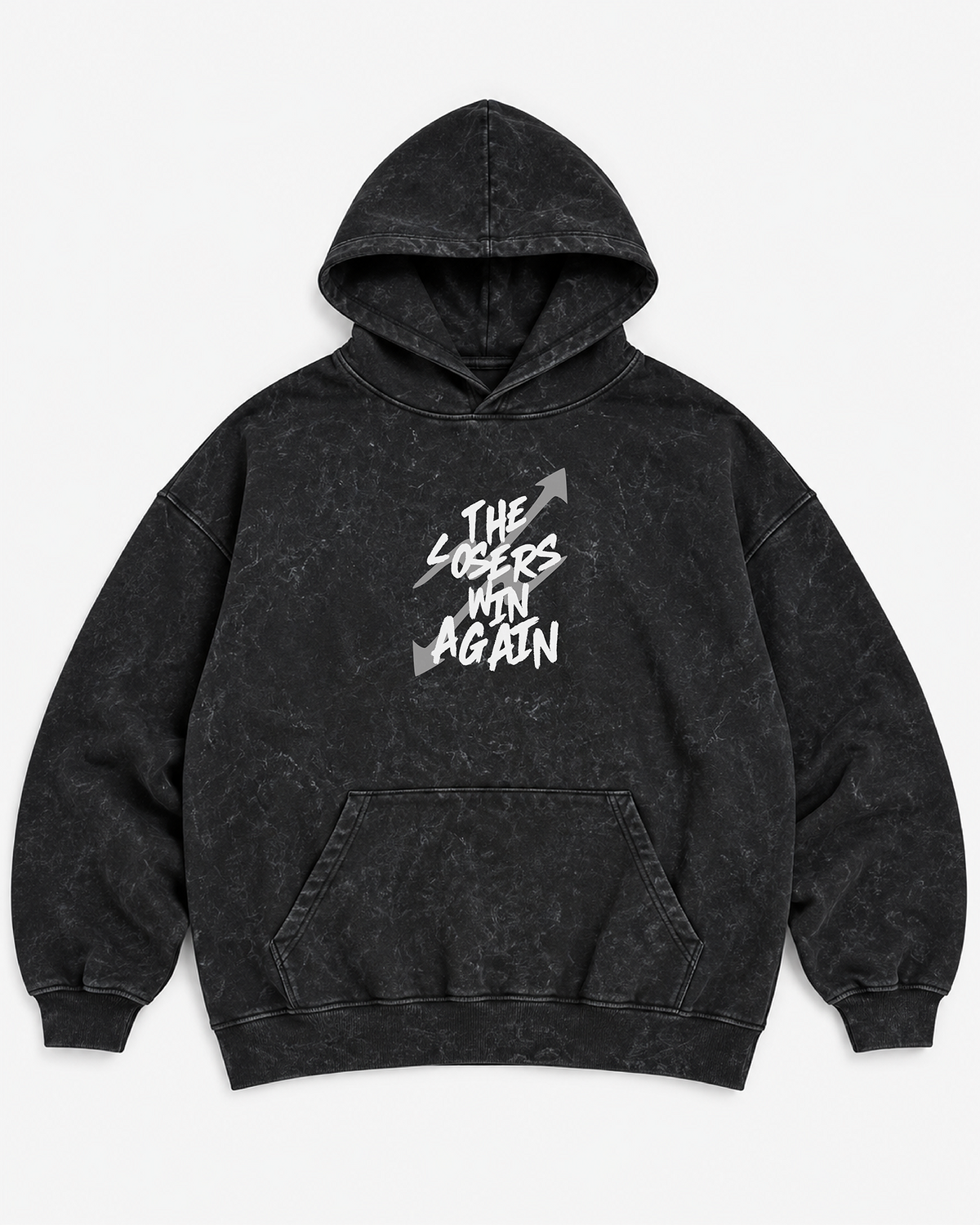 The Losers Win Again – Acid Wash Oversized Hoodie