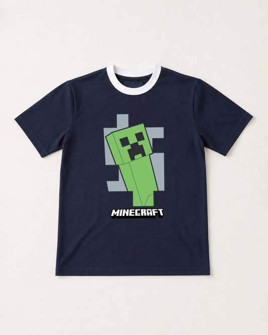 Minecraft Blocks Graphic Ringer T-Shirt