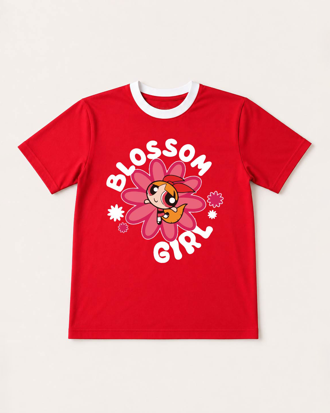 Blossom Girl Graphic Ringer T-Shirt