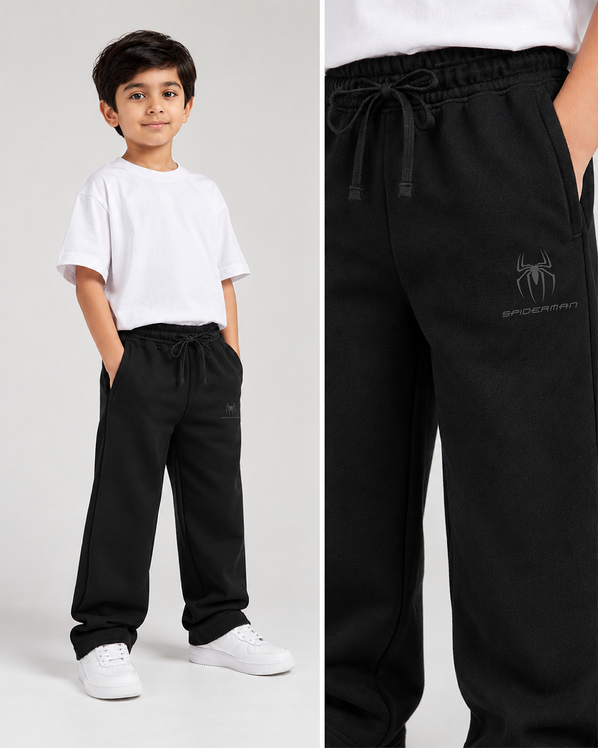 Spiderman Black Relaxed Fit Trousers