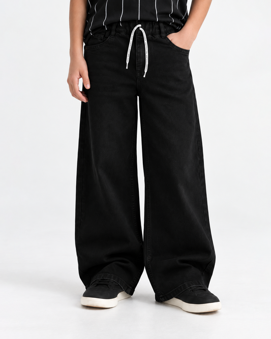 Black Wide Leg Denim Jeans