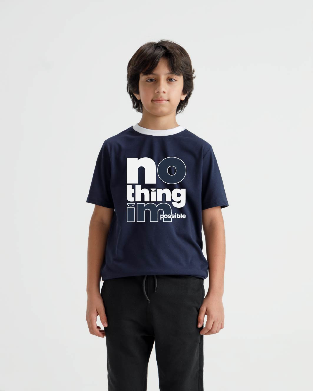 Nothing Is Impossible Typography Ringer T-Shirt