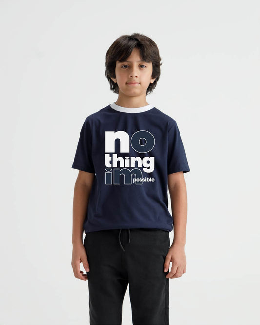 Nothing Is Impossible Typography Ringer T-Shirt