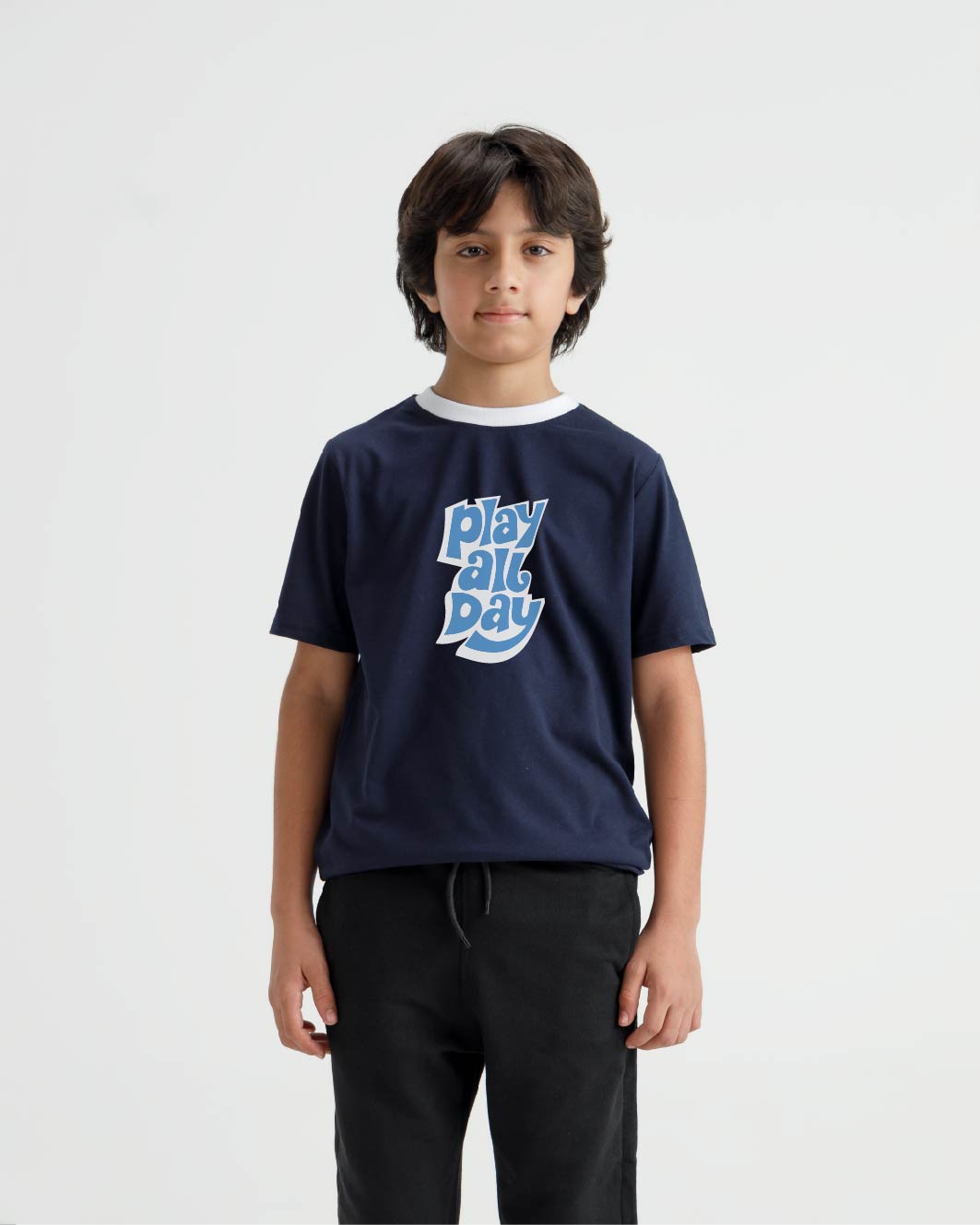 Play All Day Graphic Ringer T-Shirt