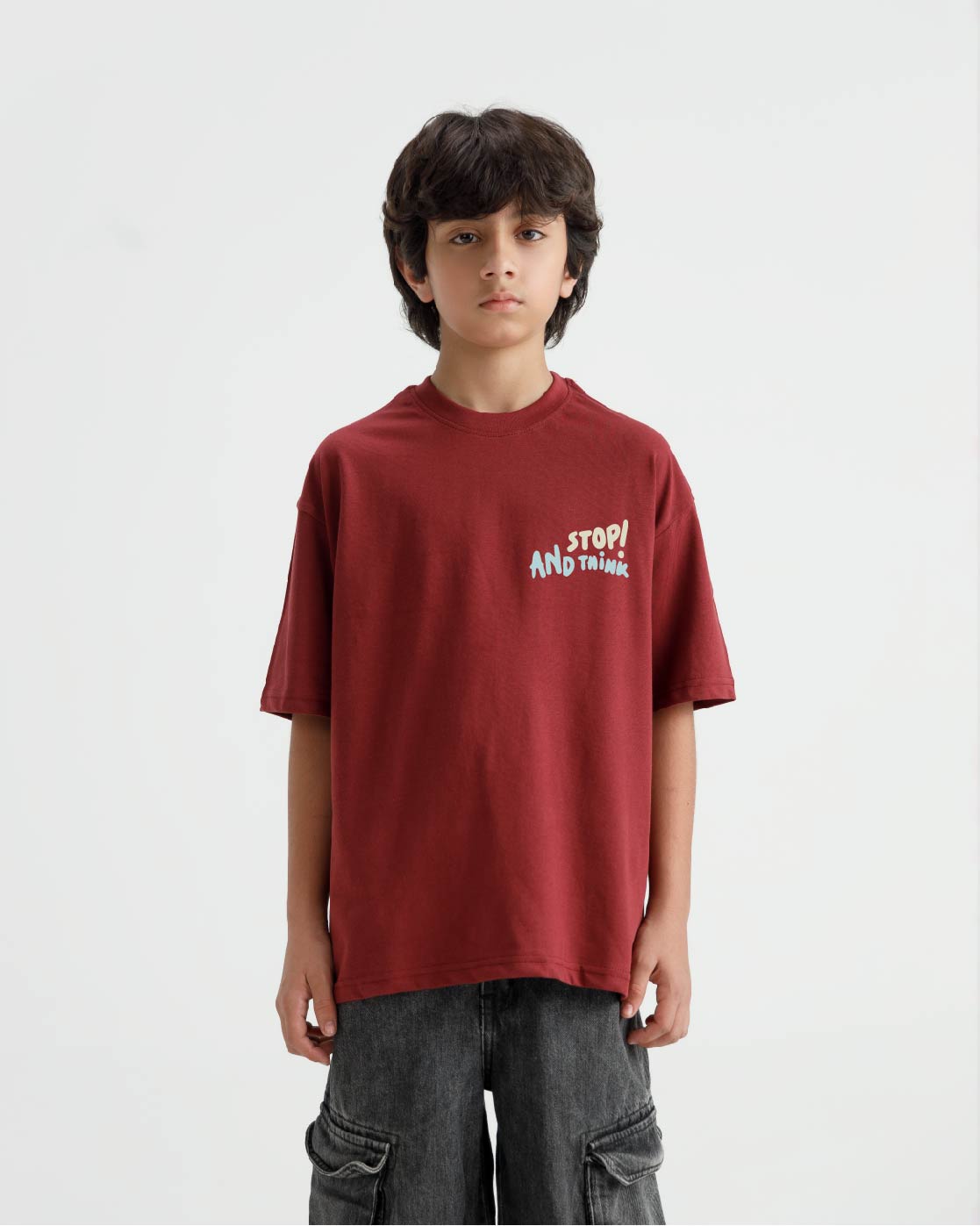 Stop And Think Graphic Oversize T-Shirt